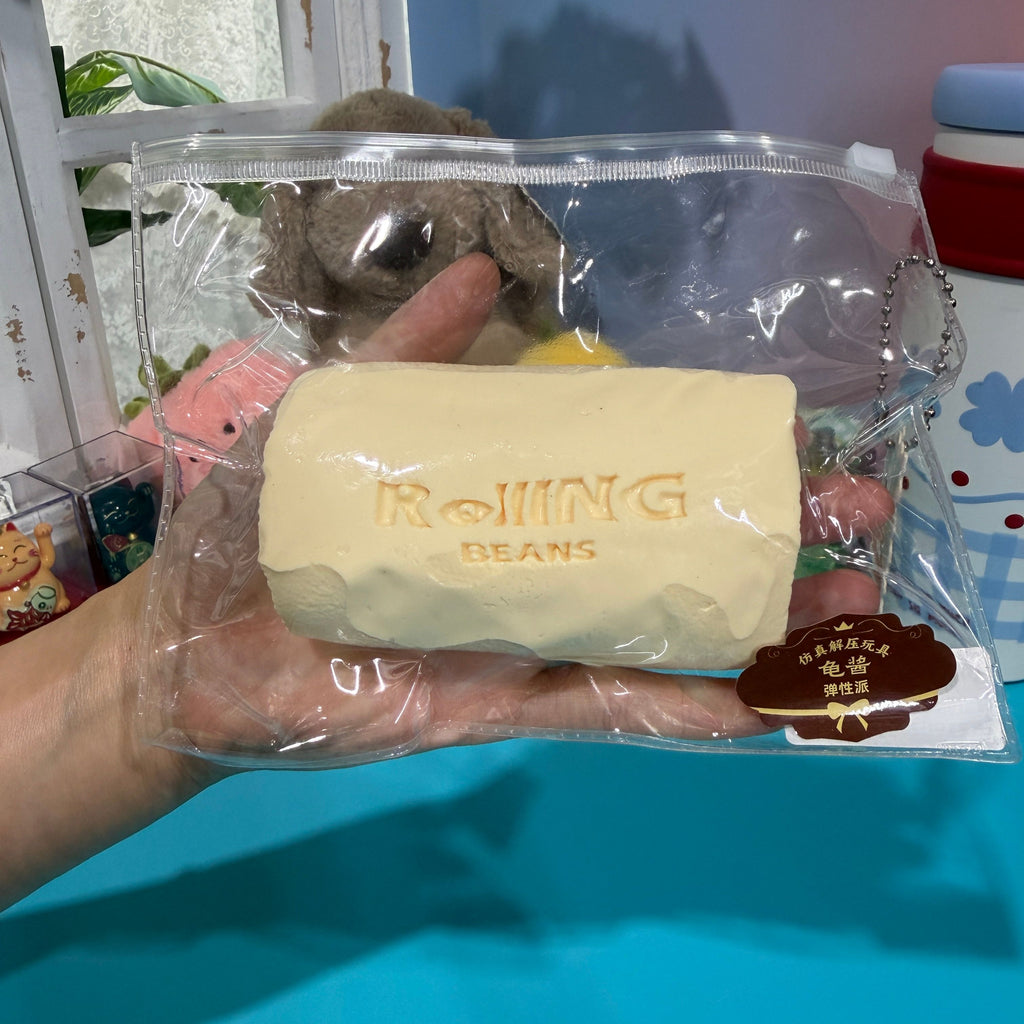 Vanilla Swiss Roll Taba Squishy Toy Soft Bakery Dessert Squishy