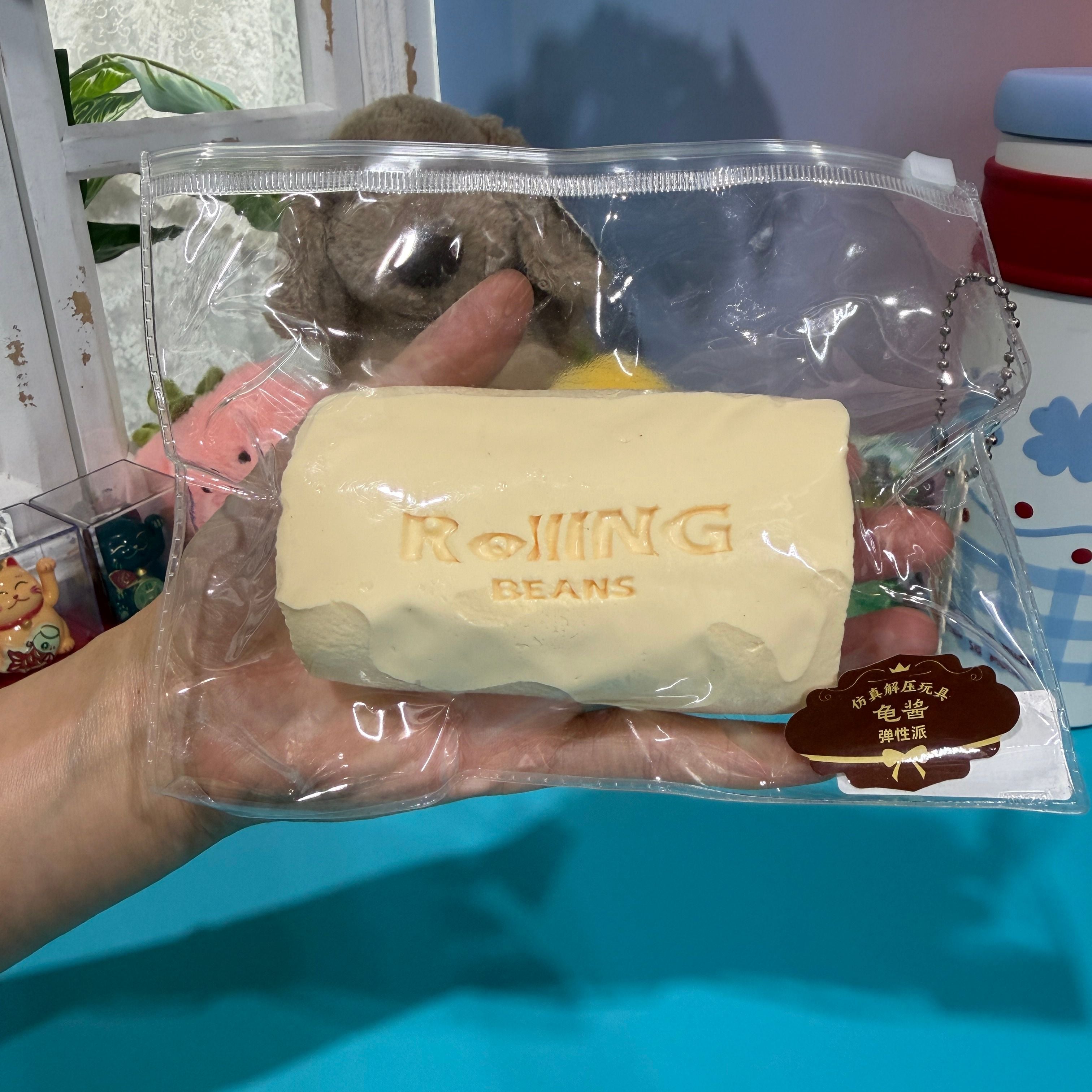 Vanilla Swiss Roll Taba Squishy Toy Soft Bakery Dessert Squishy
