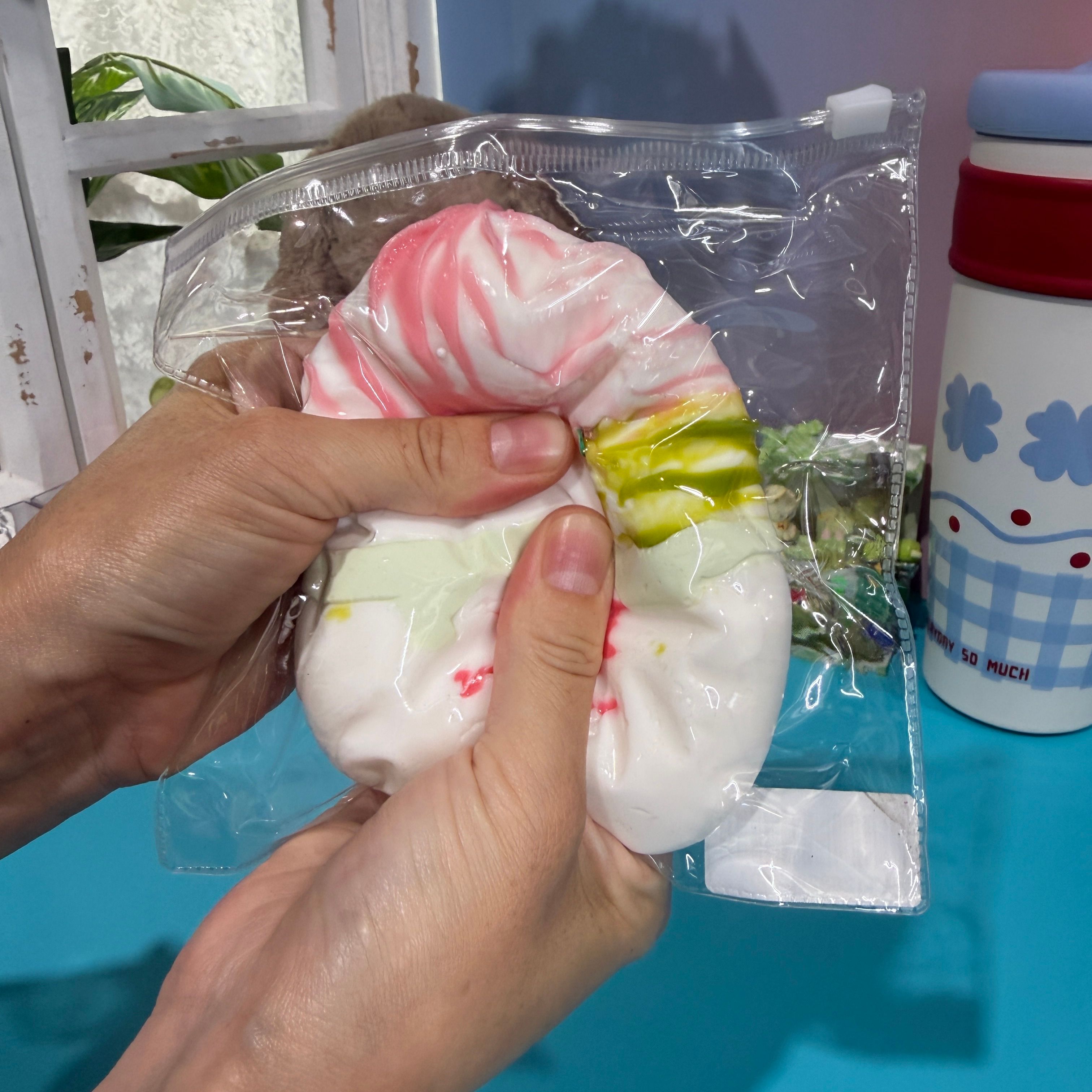 Strawberry Matcha Ice Cream Taba Squishy Toy Japanese Dessert Squishy