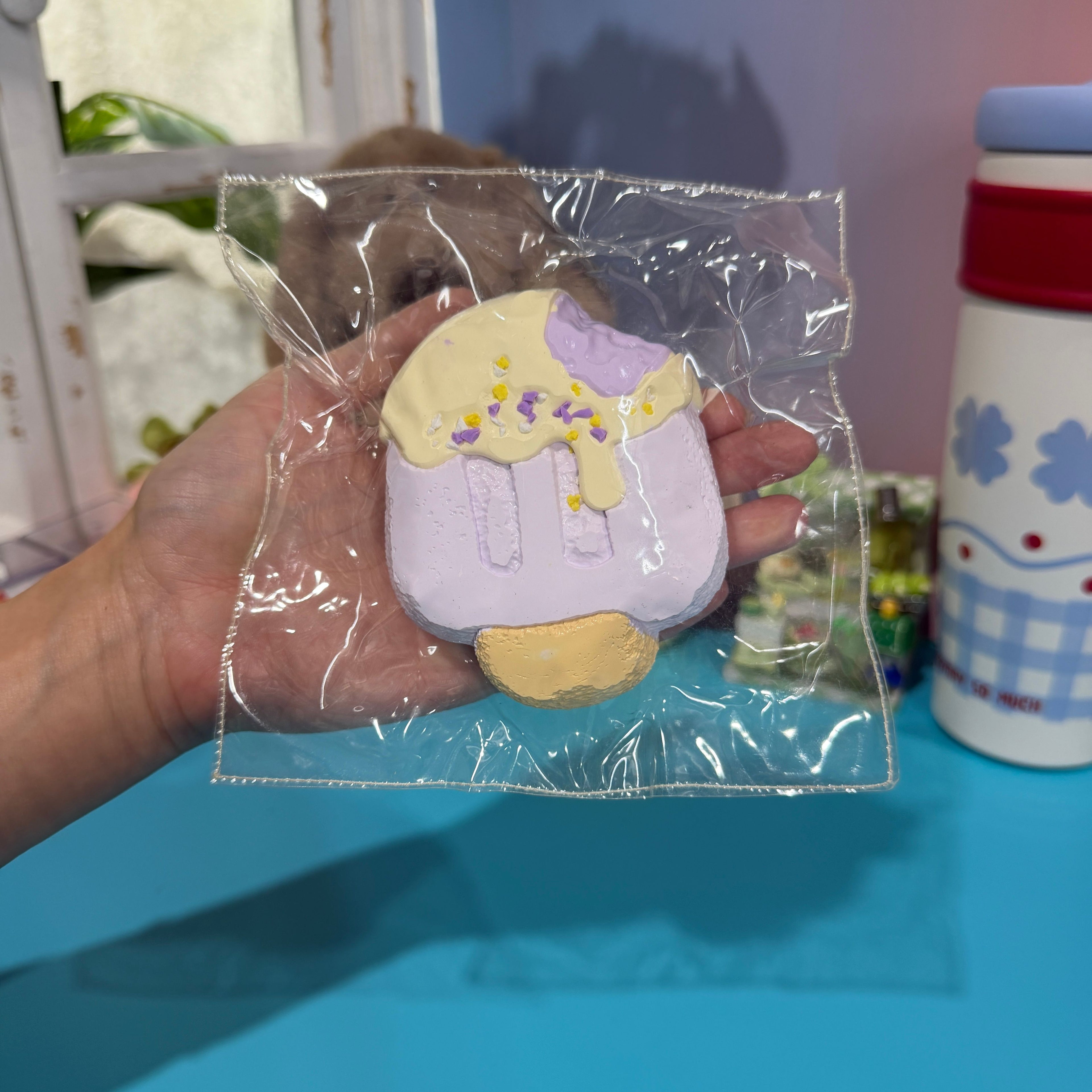 Taro Ice Cream Taba Squishy Toy Purple Dessert Squishy