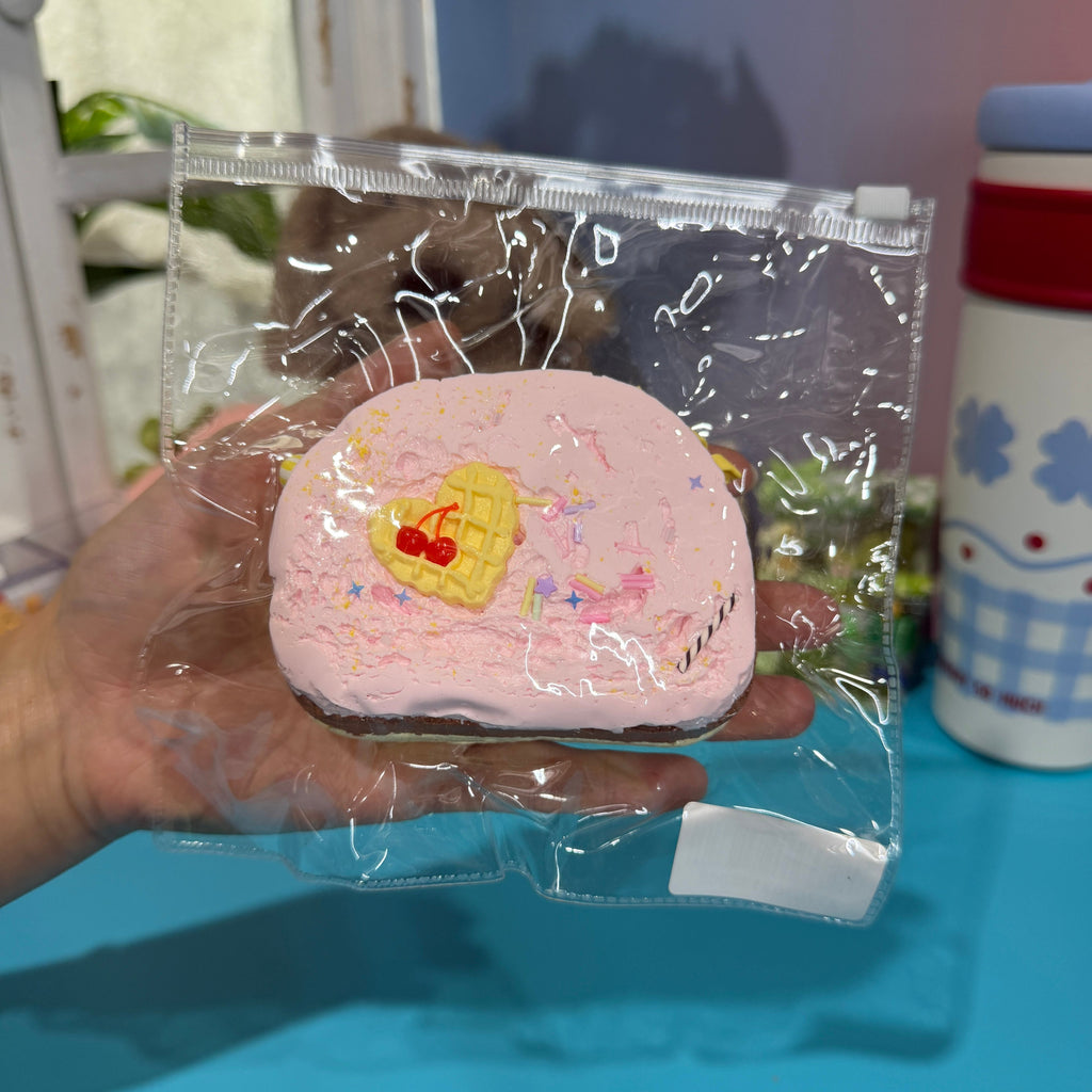 Strawberry Sliced Toast Taba Squishy Toy Bakery Fruit Squishy