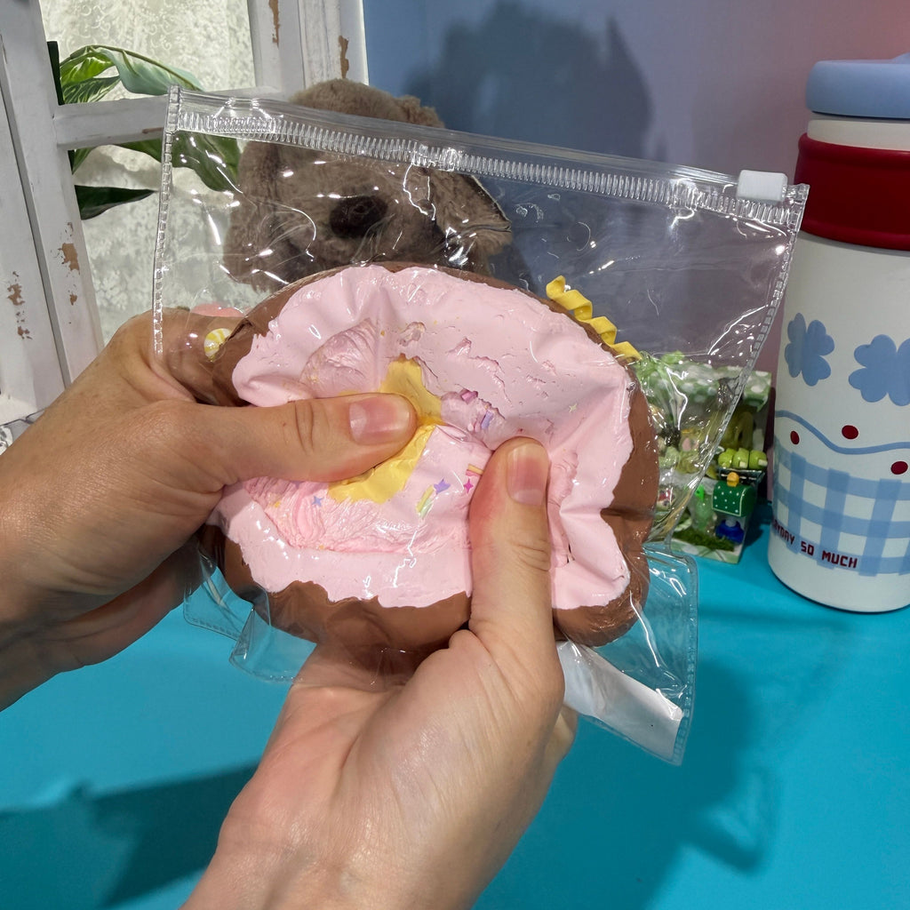 Strawberry Sliced Toast Taba Squishy Toy Bakery Fruit Squishy