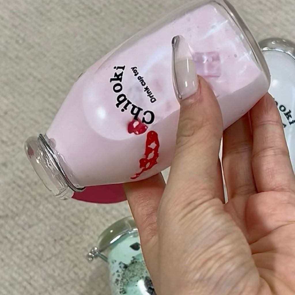 Strawberry Milk Bottle Stress Relief Ball Sweet Drink Sensory Toy Kawaii Stress Reliever Chiboki Studio