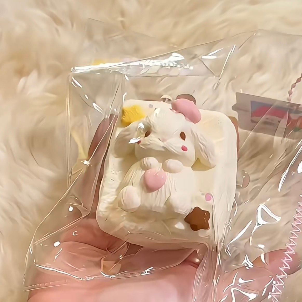 Lop Ear Bunny Square Cake Taba Squishy Toy Cute Dessert Squishy