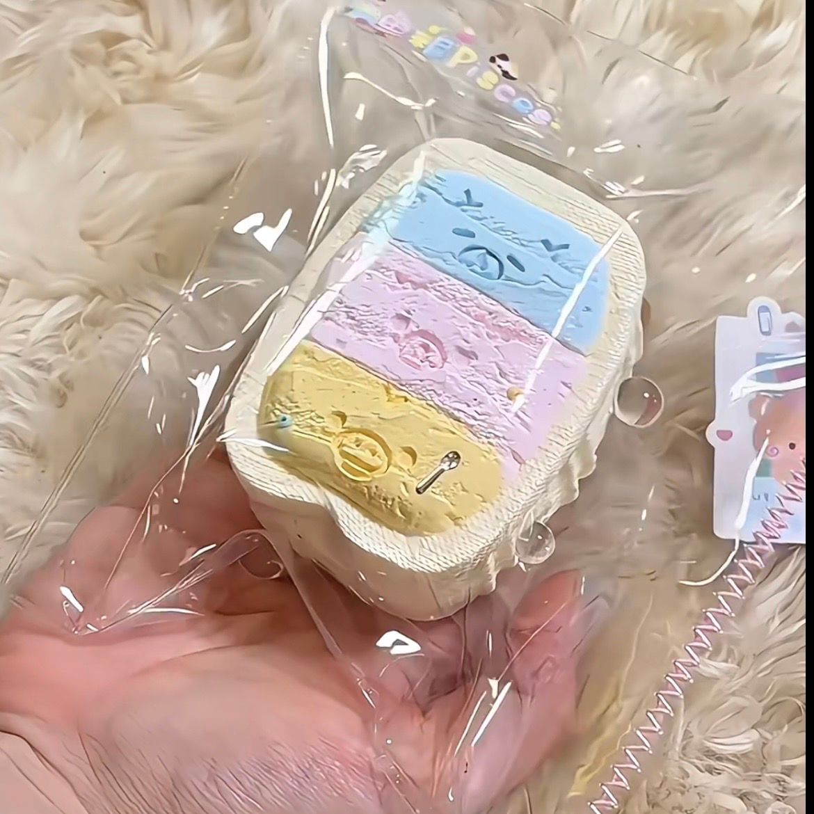 Relax Bear Three Color Cup Taba Squishy Toy Kawaii Dessert Squishy