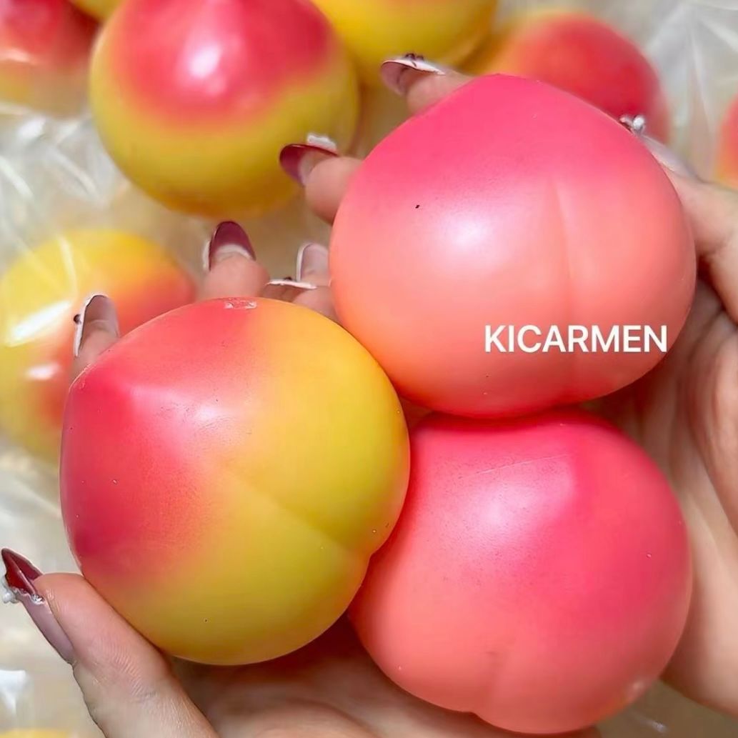 S5-Peach Stress Relief Ball Fruit Toy Soft Squeeze Fidget Toy