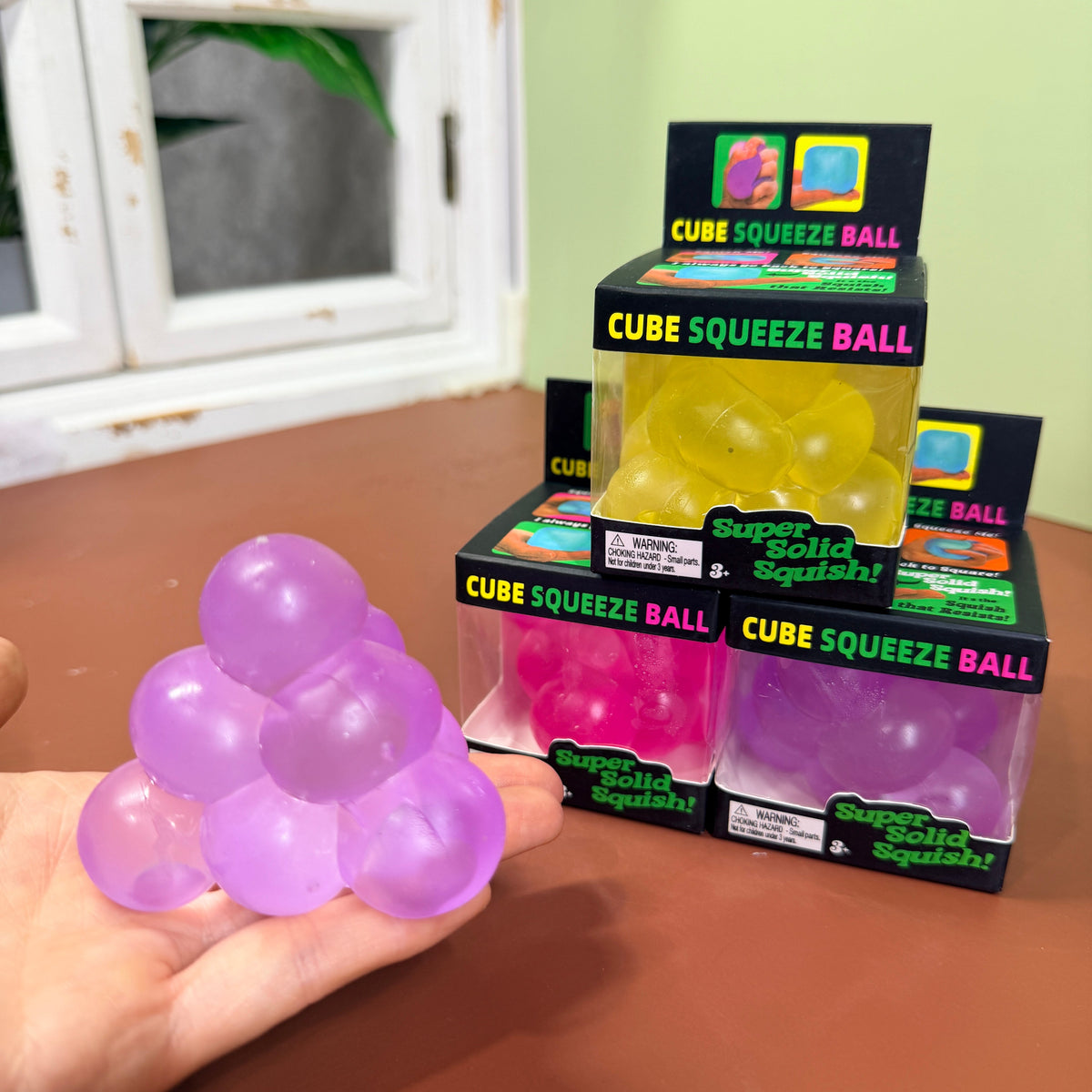 Smooth Triangle Cube Random Color Stress Relief Ball Geometric Sensory Squeeze Fidget Toy
