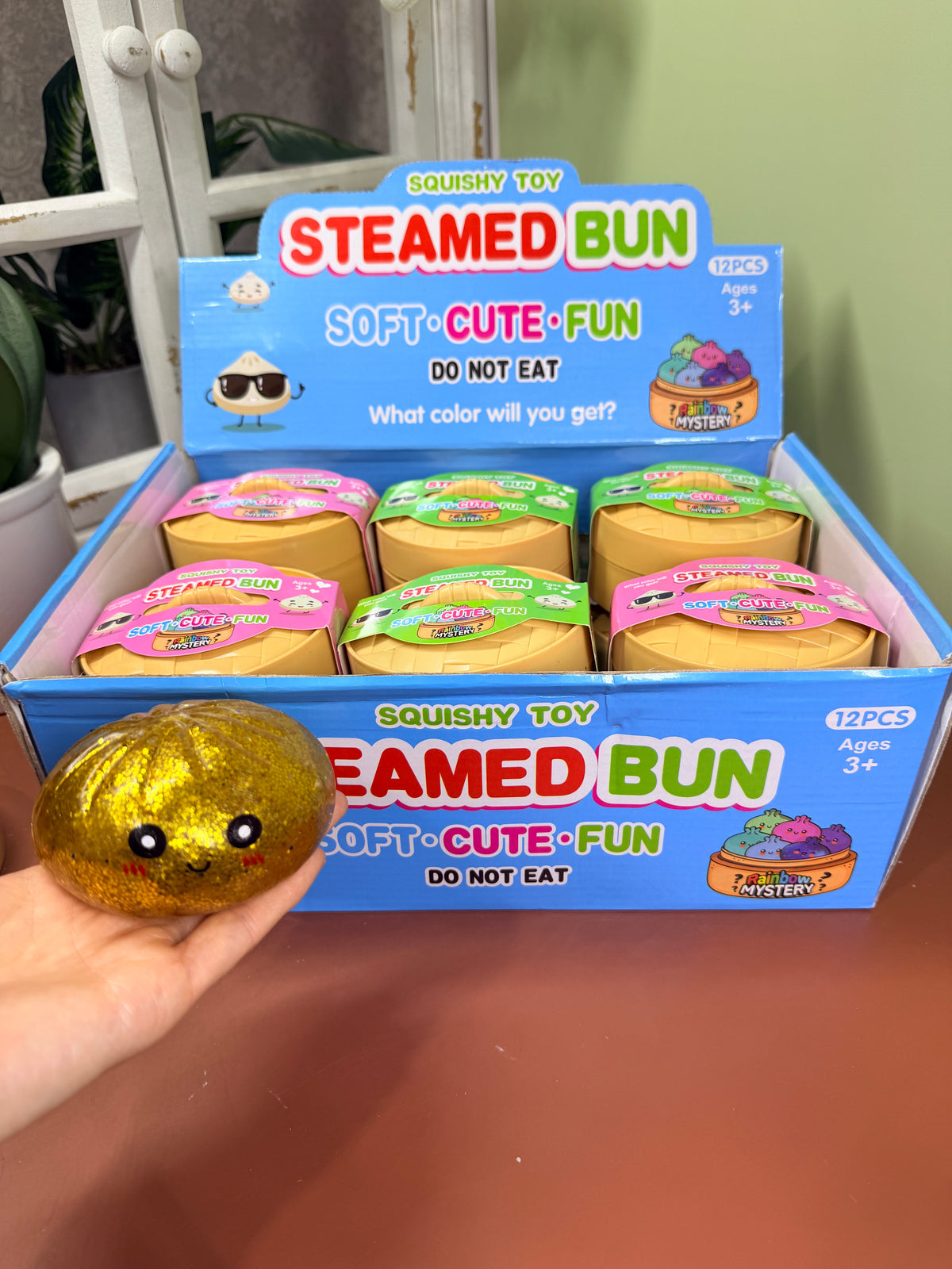 Random Color Dumplings Boba Pearl Bun Stress Ball Toy Cute Food Squishy