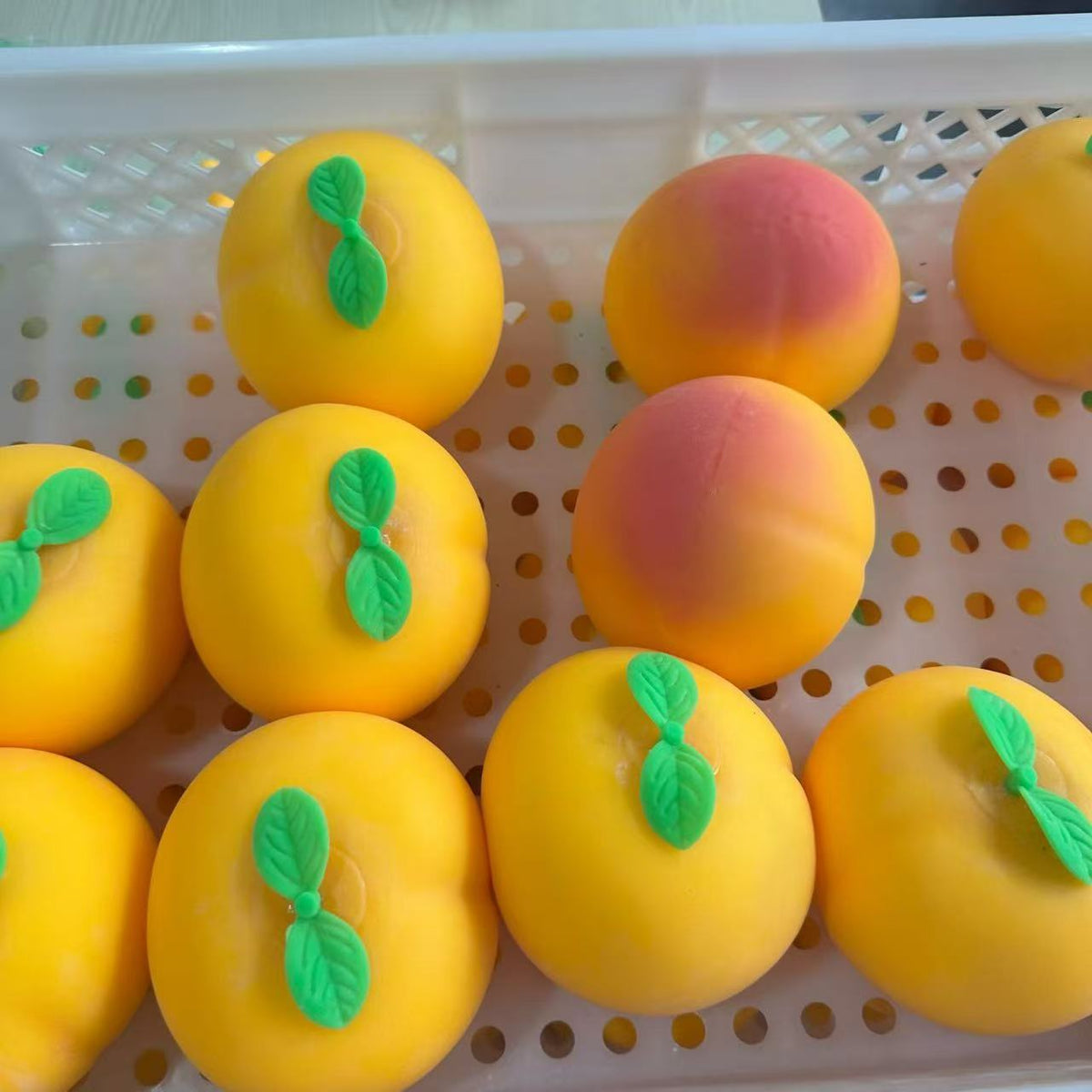 Peach Stress Relief Ball Cute Fruit Squishy Sensory Fidget Toy Flour Filled
