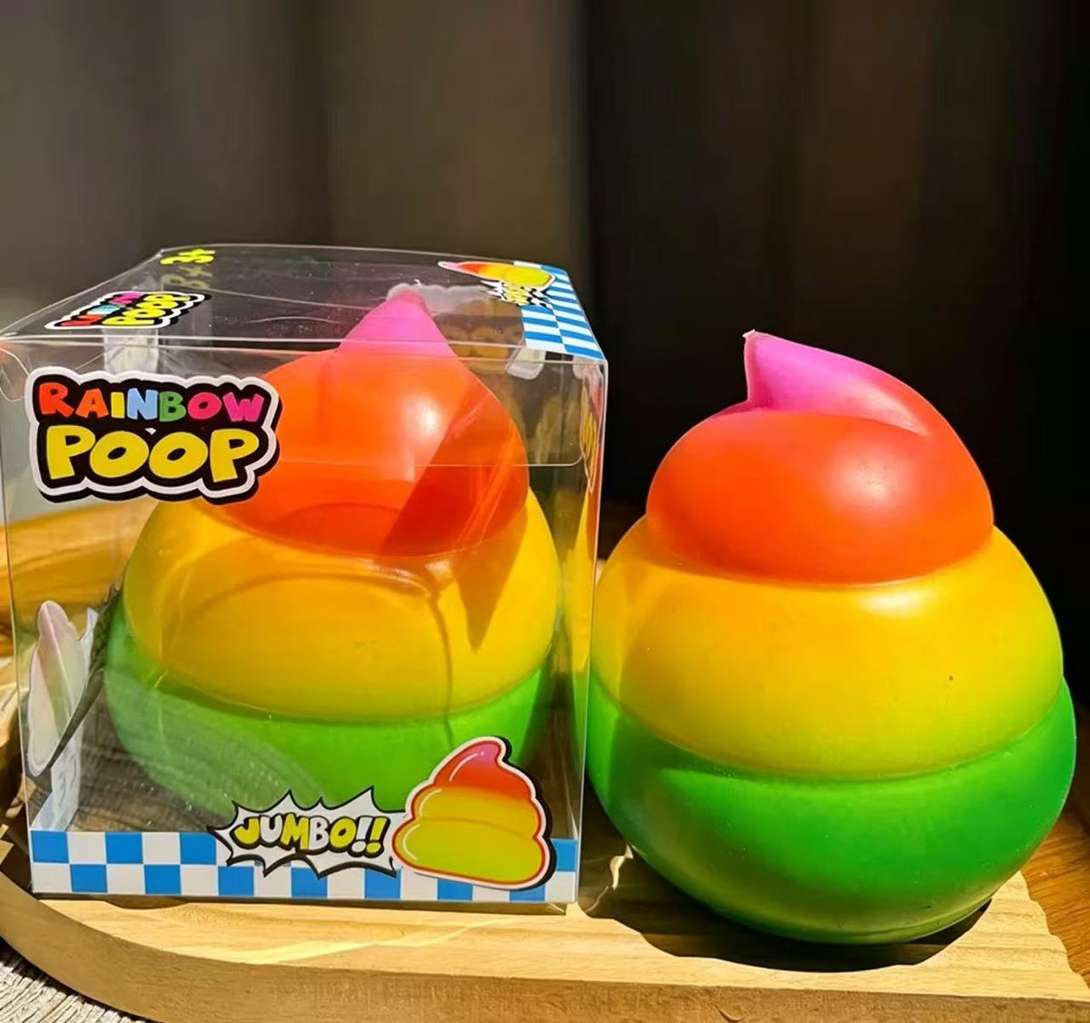 Jumbo Rainbow Poop Stress Ball Toy Funny Kawaii Fidget Squishy