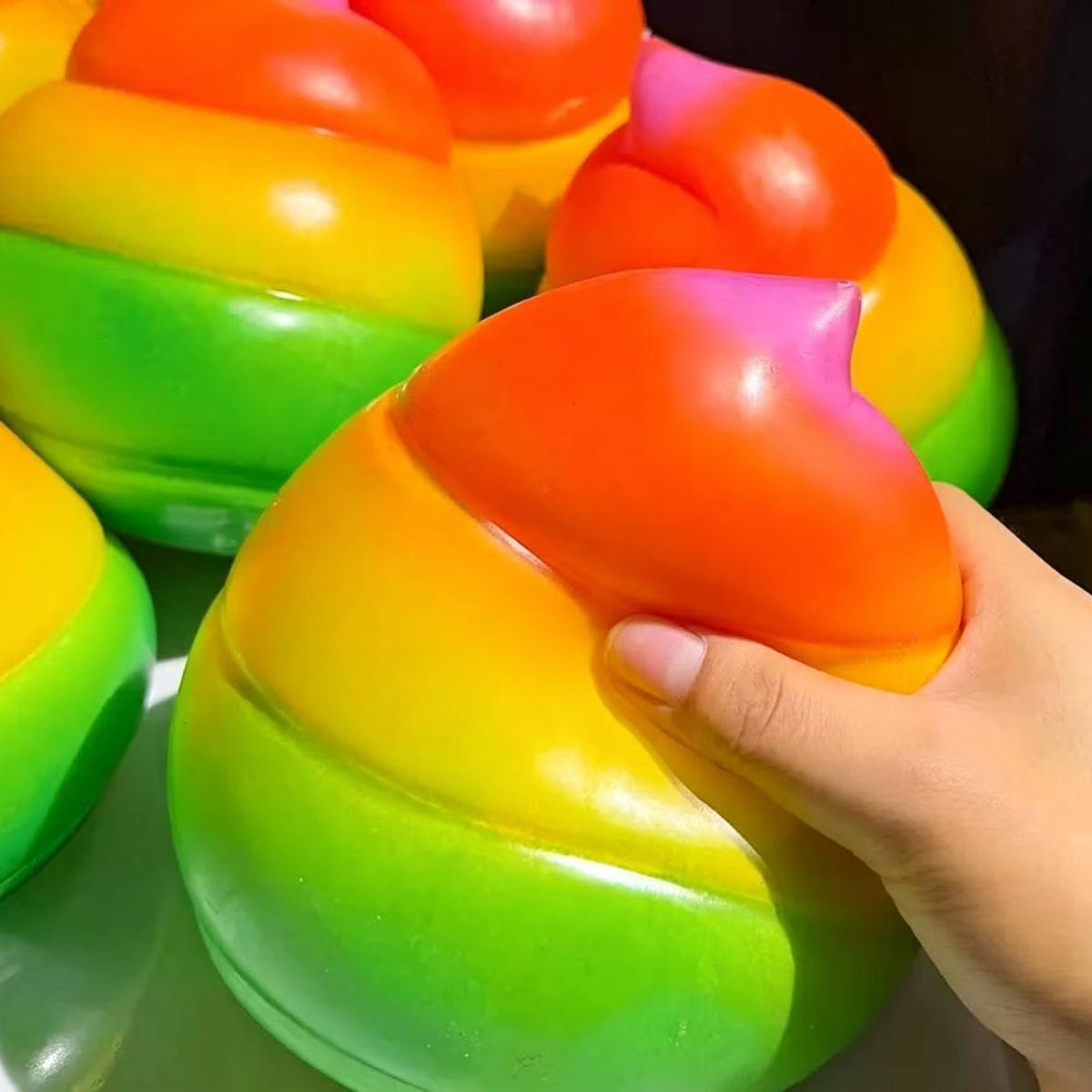 Jumbo Rainbow Poop Stress Ball Toy Funny Kawaii Fidget Squishy
