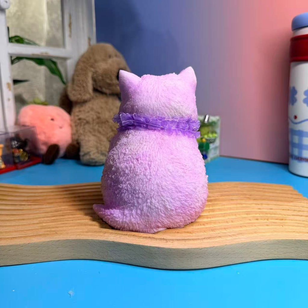 Purple Sitting Cat Taba Squishy Toy Kawaii Animal Squishy