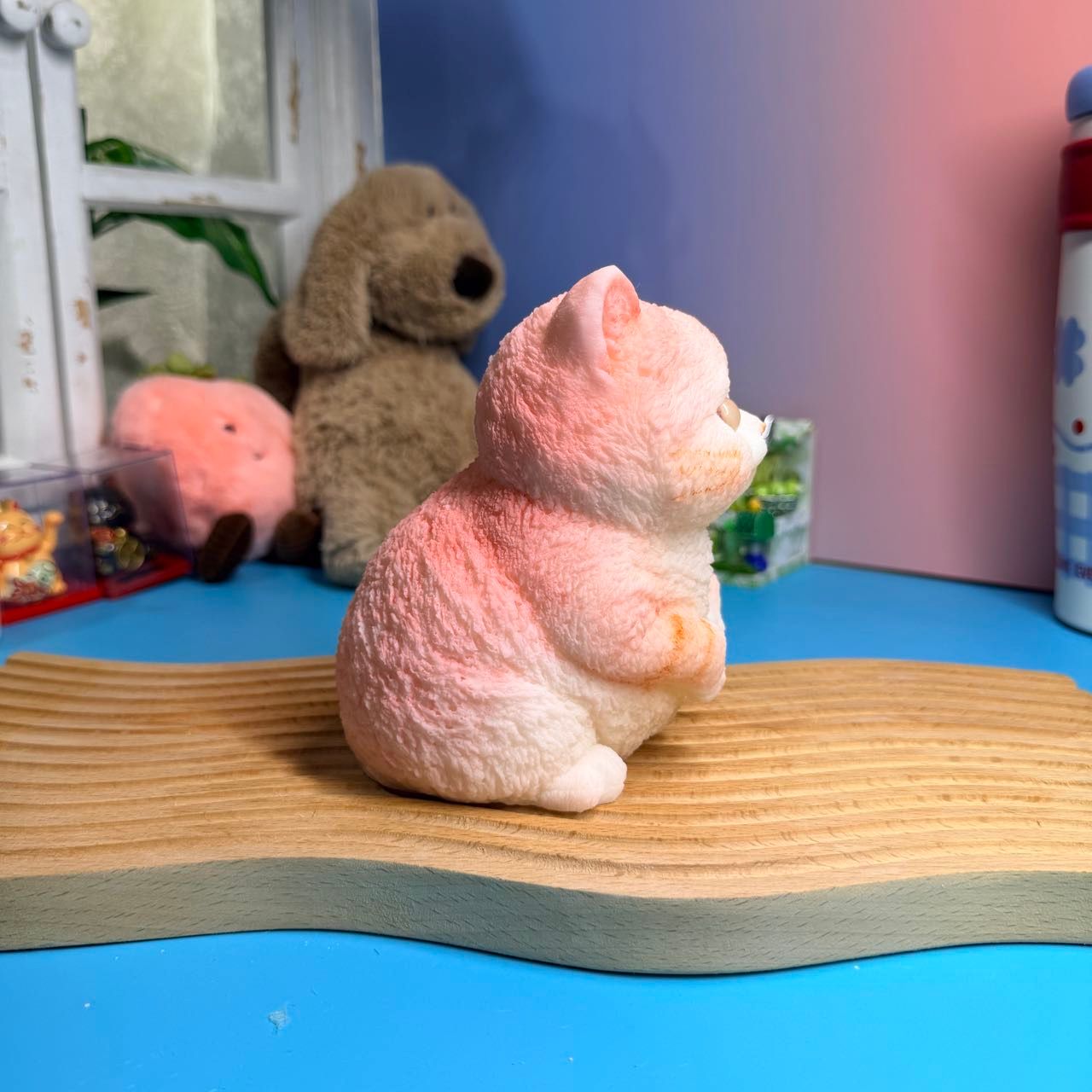 Pink Sitting Cat Taba Squishy Toy Kawaii Pink Cat Squishy