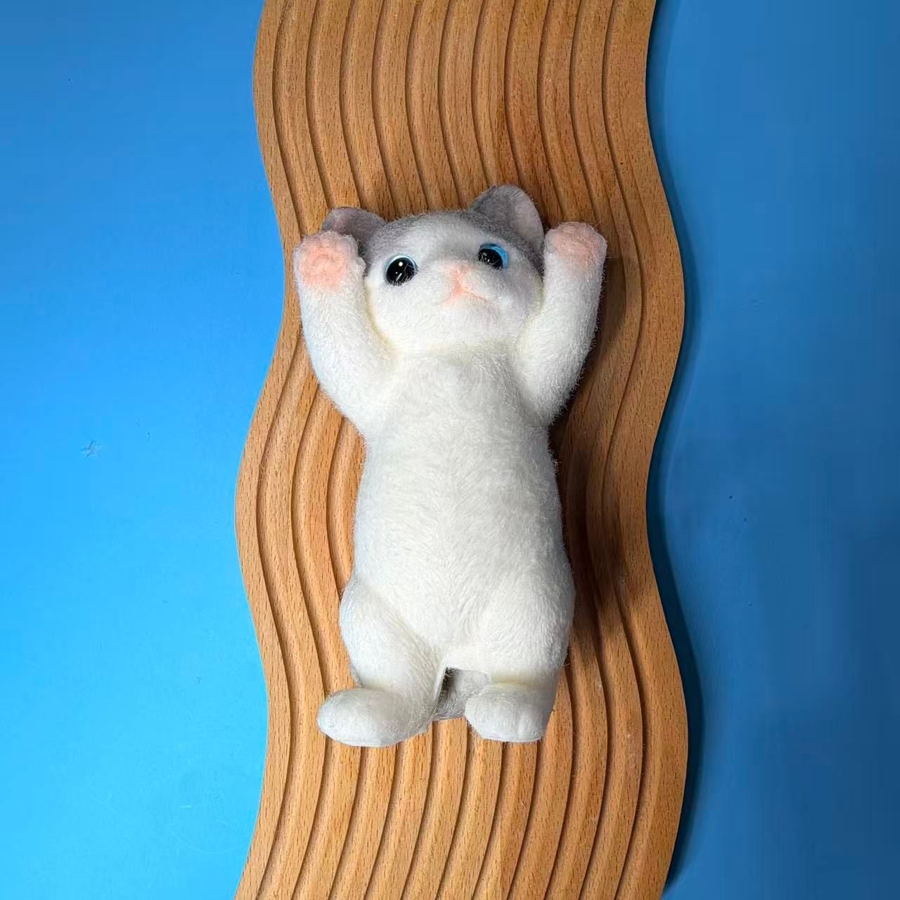 White Cradle Cat Taba Squishy Toy Kawaii Cat Sensory Squishy