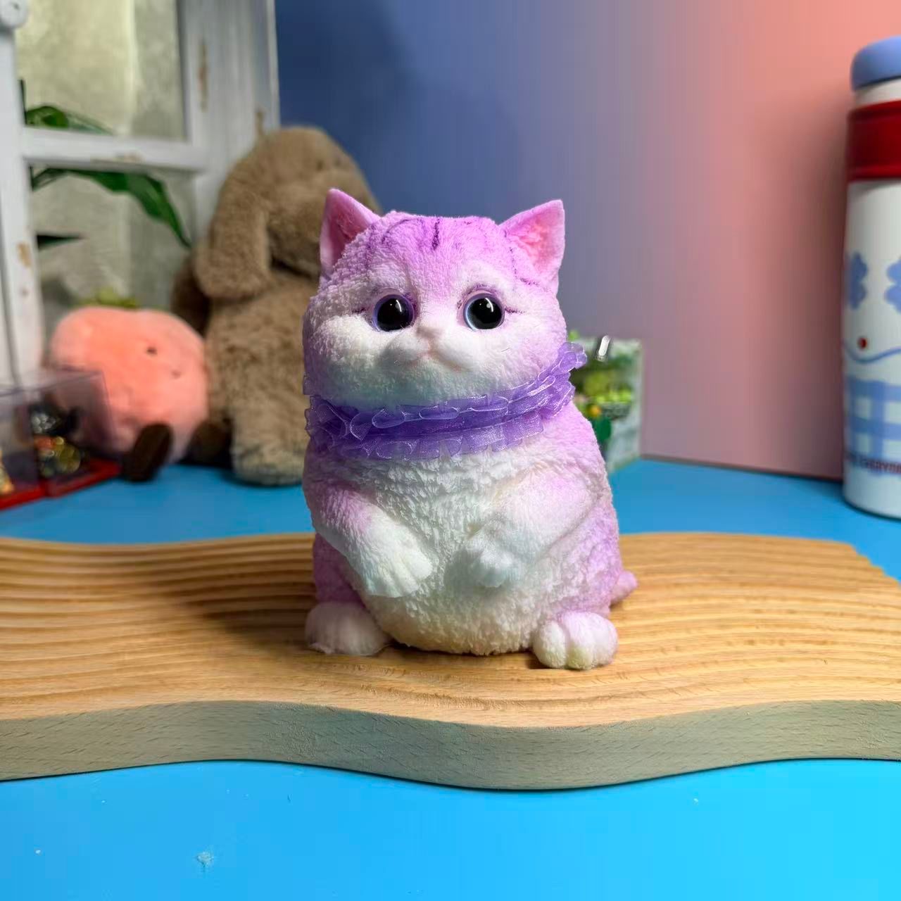Purple Sitting Cat Taba Squishy Toy Kawaii Animal Squishy
