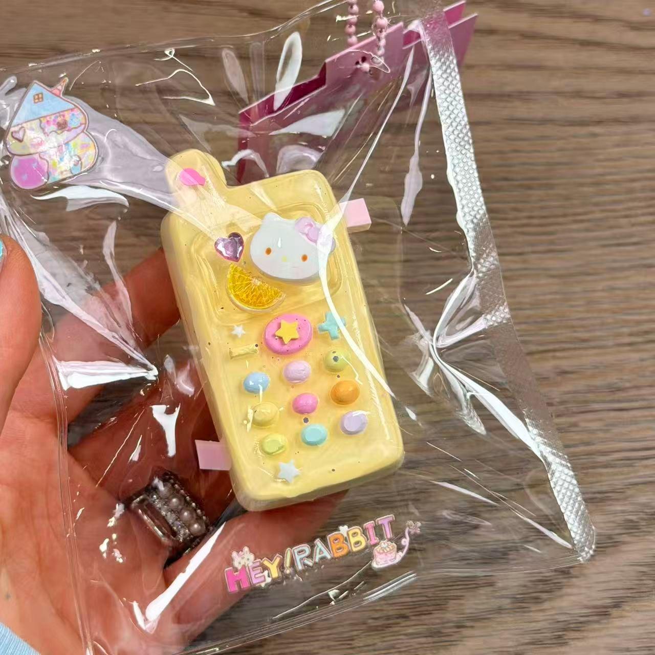 Lemon Hello Kitty Phone Taba Squishy Toy Kawaii Phone Squishy