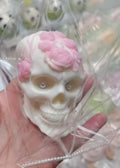 Pink Flower White Skull Taba Squishy Toy Gothic Collectible