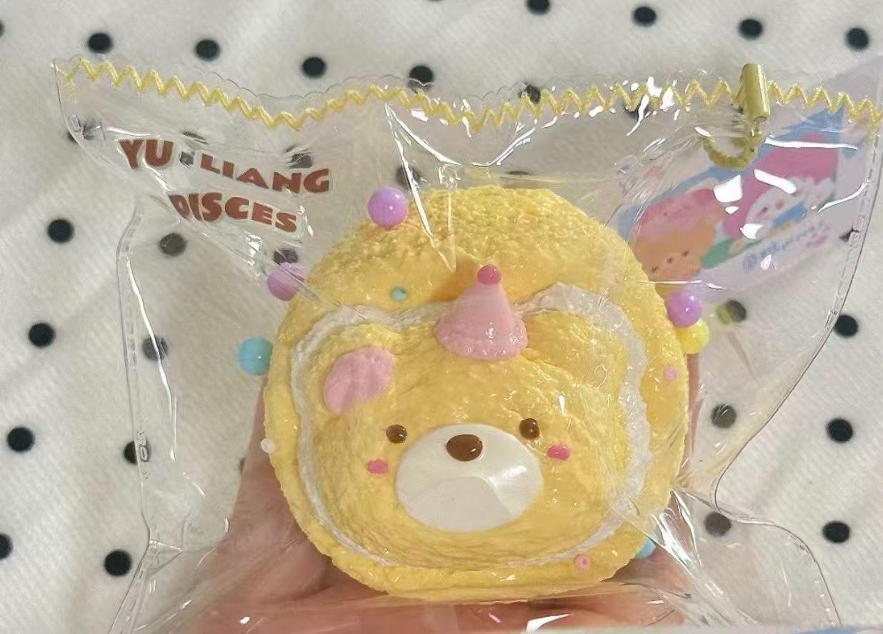 Bear Round Toast Taba Squishy Toy Cute Bakery Squishy