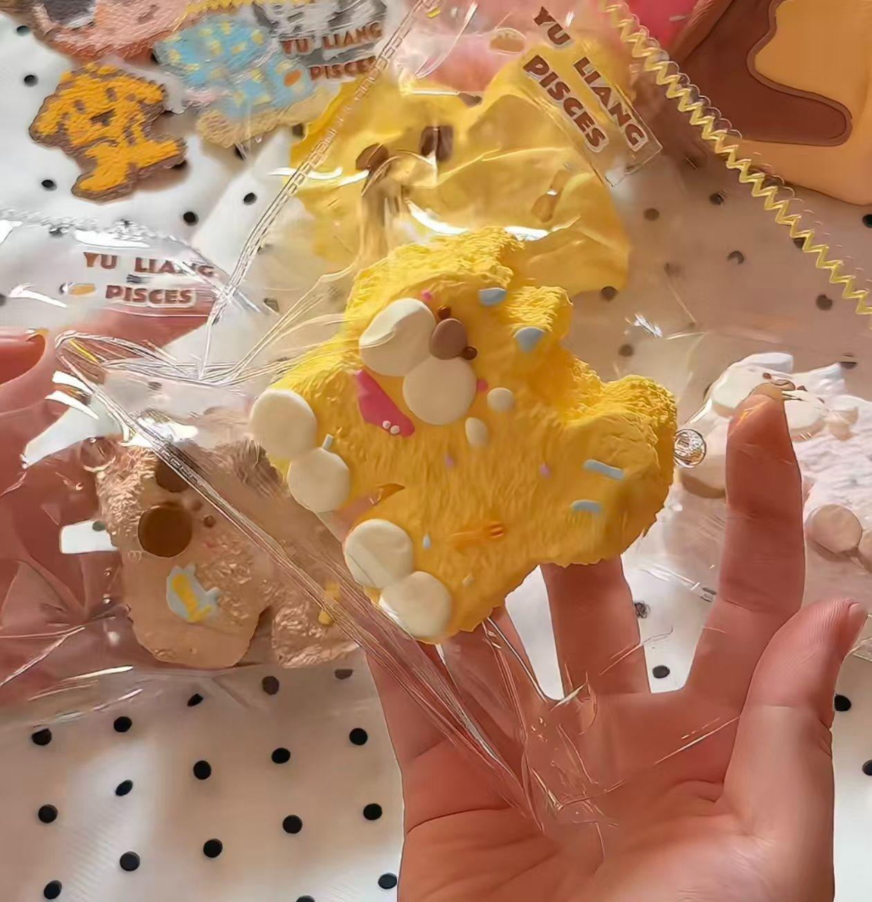 Yellow Kitty Taba Squishy Toy Cute Cat Animal Squishy