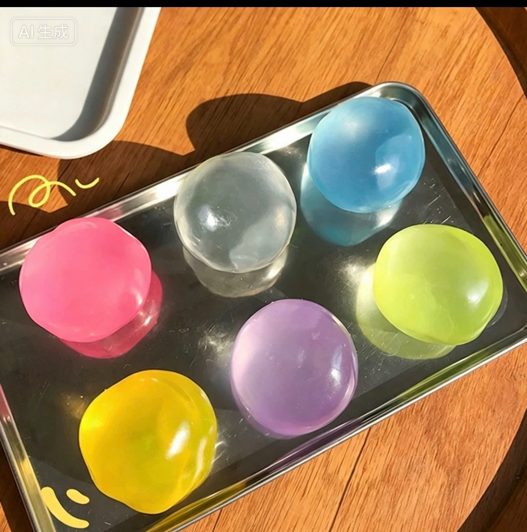 Coconut Oil 2.36in Multicolor Stress Relief Ball Soft Squishy Sensory Fidget Toy Relaxation Toy Tactile Squeeze Toy Happy Fun Park