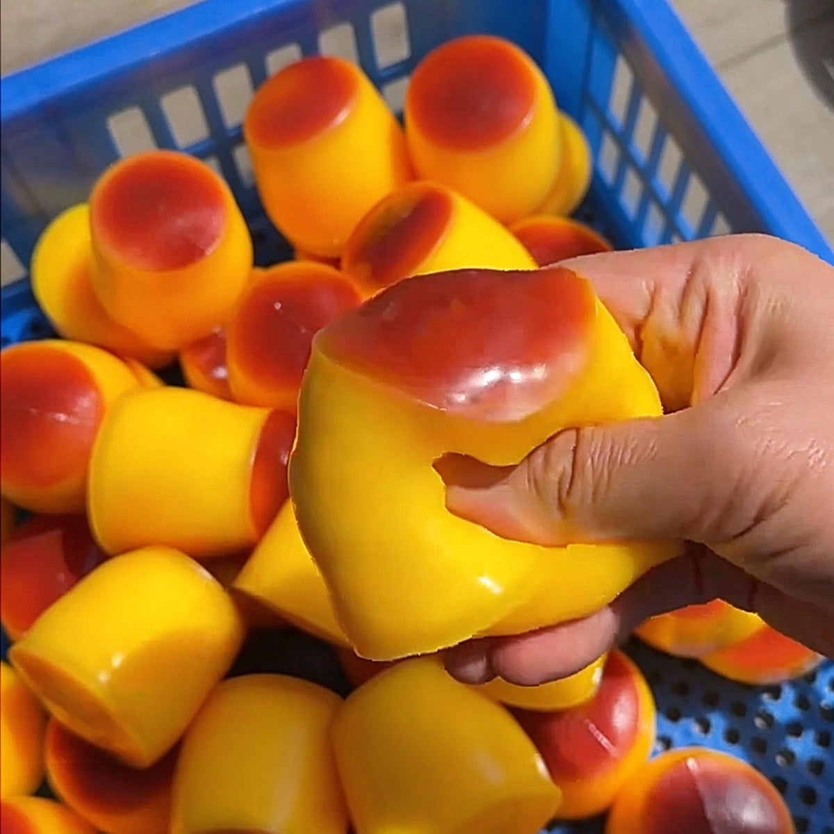 Caramel Pudding Crunchy Brick Filled Sensory Fidget Toy Stress Relief Ball Happy Fun Park