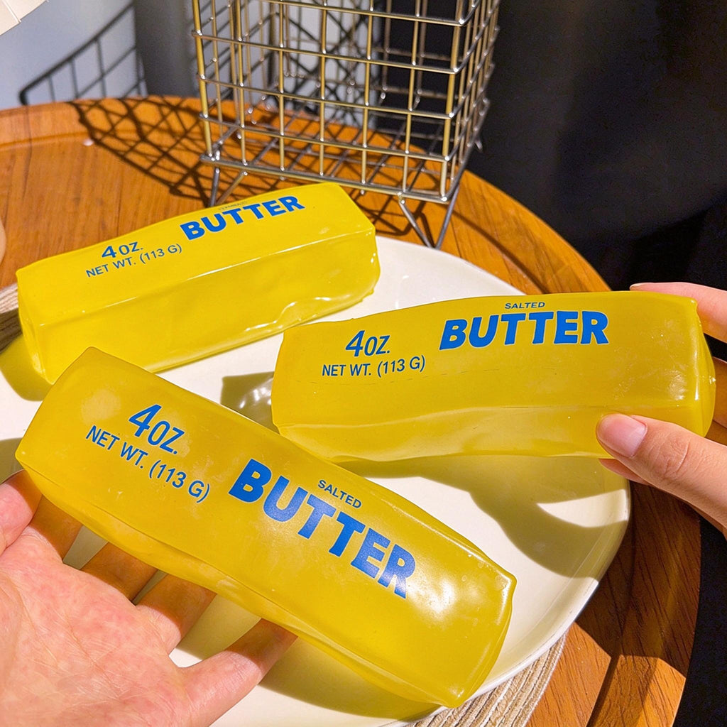 Yellow Vaseline Butter Stick Stress Relief Ball Creamy Soft Squishy Slow Rising Squeeze Toy Kawaii Fidget Sensory Toy Happy Fun Park