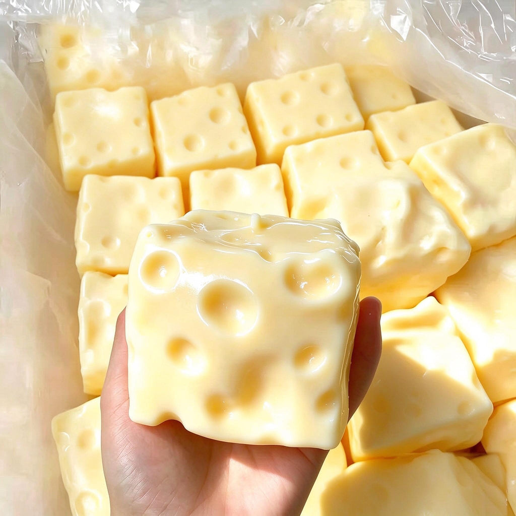 Vaseline Cheese Block 2.36in Stress Relief Ball Soft Squeeze Toy Sensory Fidget Desk Toy Happy Fun Park