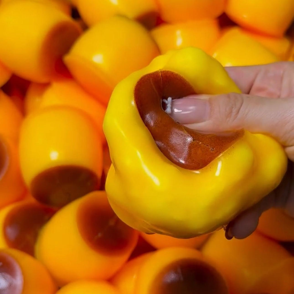 Caramel Pudding Crunchy Brick Filled Sensory Fidget Toy Stress Relief Ball Happy Fun Park