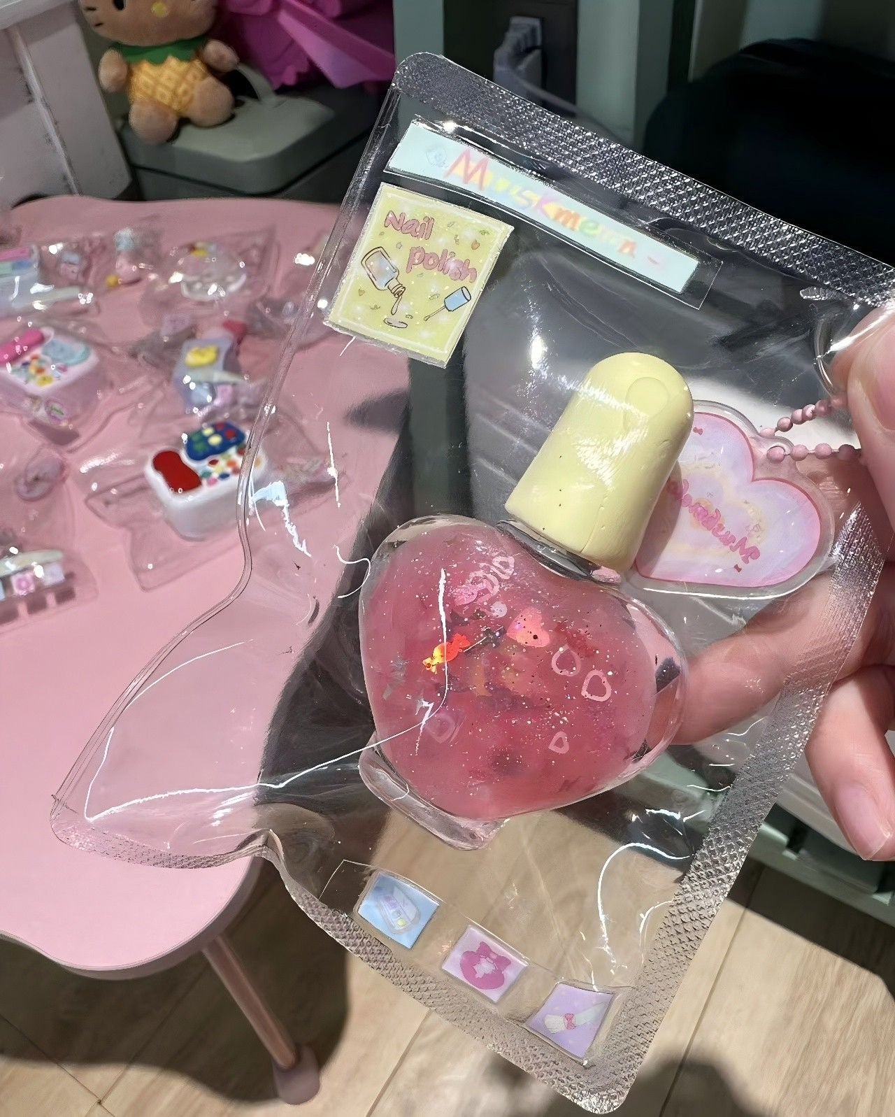 Strawberry Nail Polish Taba Squishy Toy Kawaii Beauty Squishy