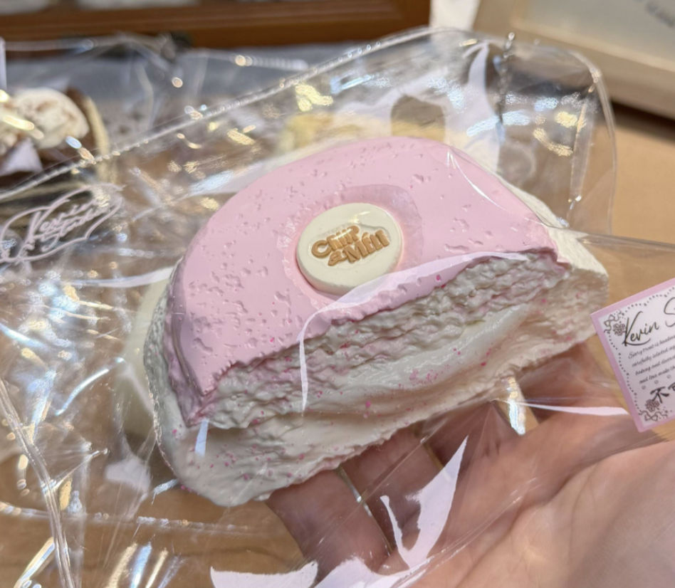 Strawberry Half Bagel Taba Squishy Toy Bakery Food Squishy