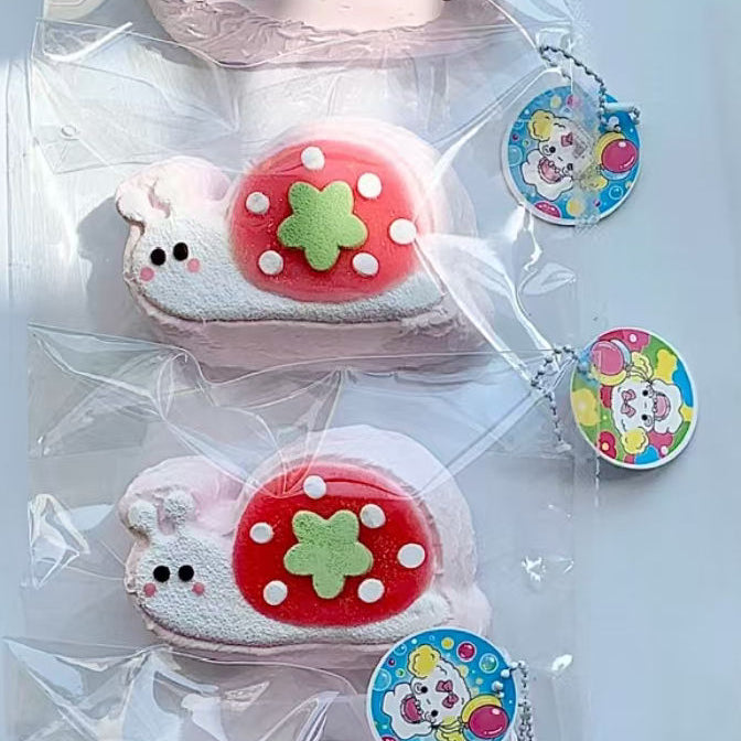 Pink Snail Taba Squishy Toy Kawaii Animal Squishy