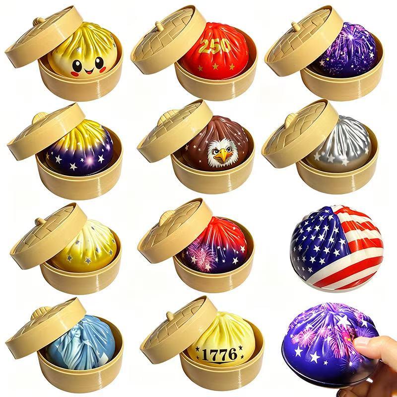 Random Color American Bun Stress Ball Toy Kawaii Bread Squishy