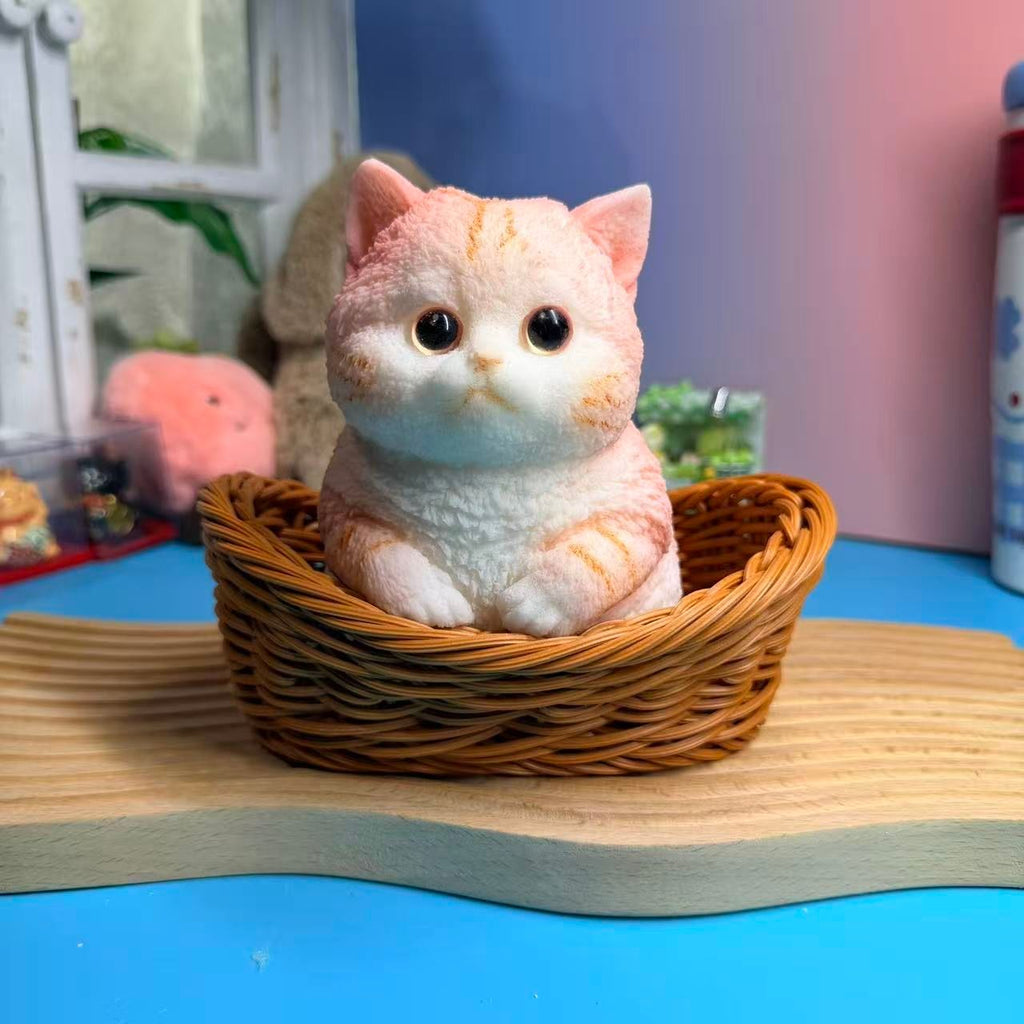 Pink Sitting Cat Taba Squishy Toy Kawaii Pink Cat Squishy
