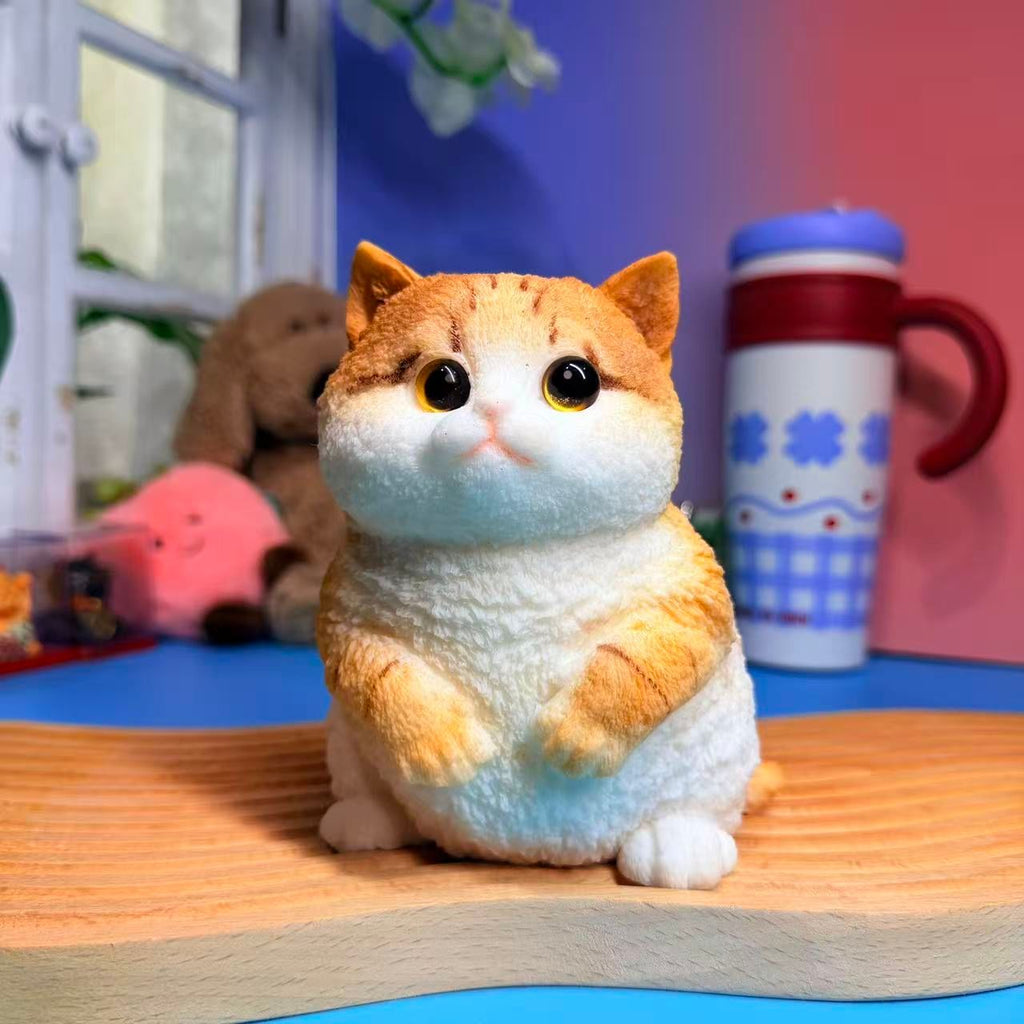 Brown Sitting Cat Taba Squishy Toy Kawaii Cat Slow Rising Squishy