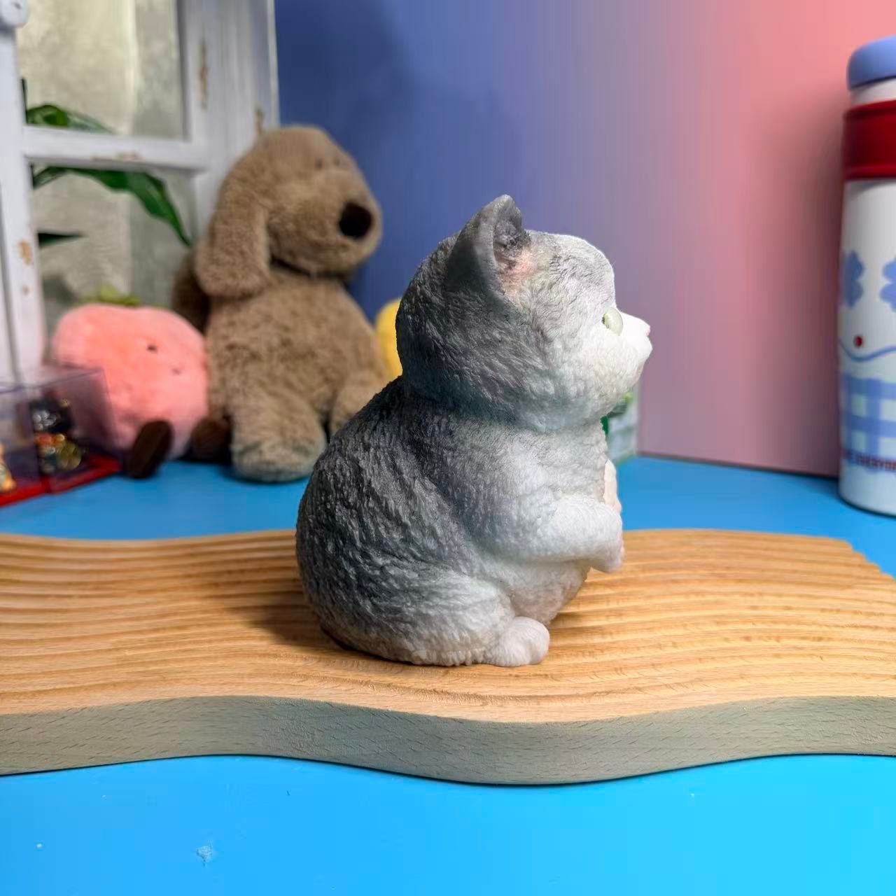 White Sitting Cat Taba Squishy Toy Cute Cat Sensory Squishy