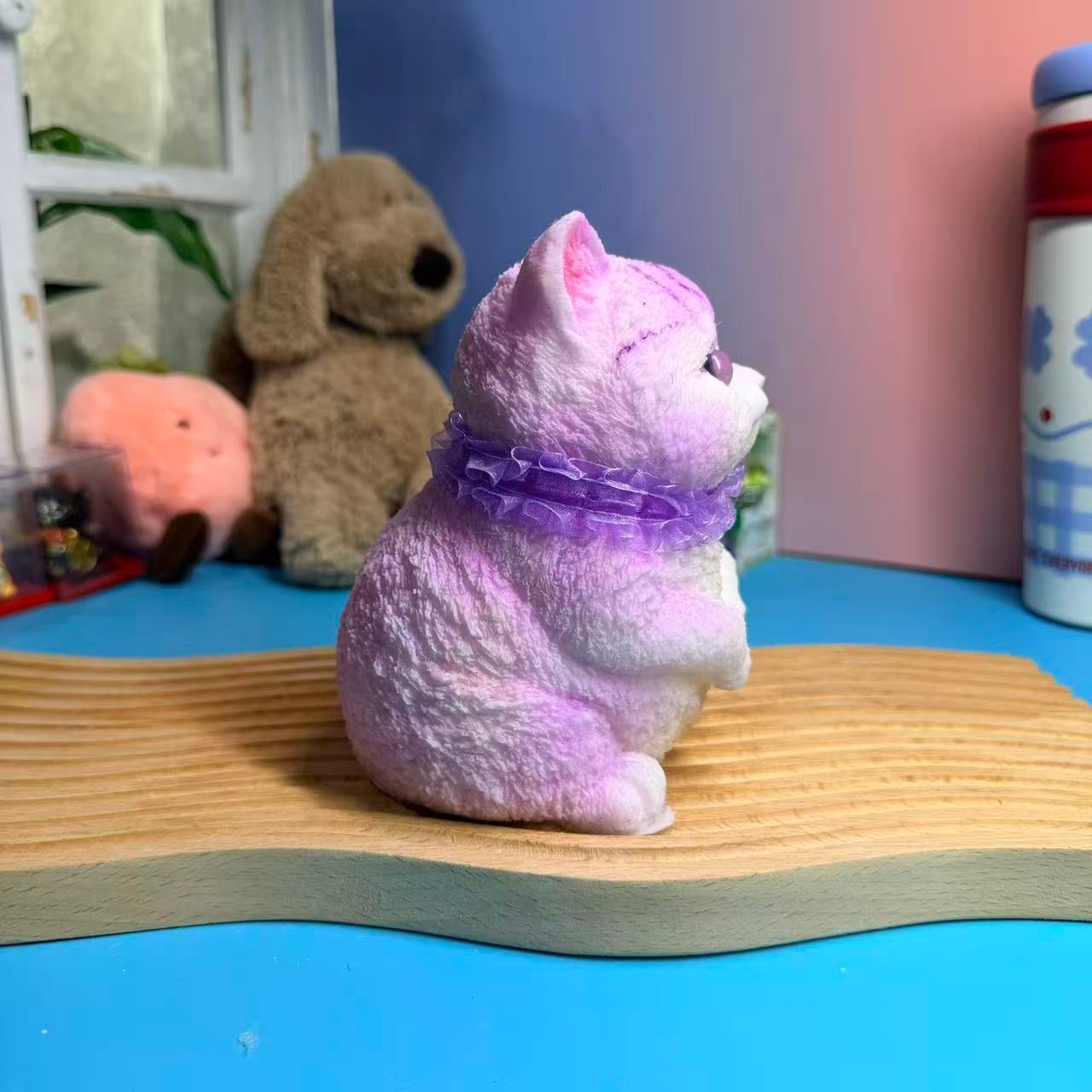 Purple Sitting Cat Taba Squishy Toy Kawaii Animal Squishy