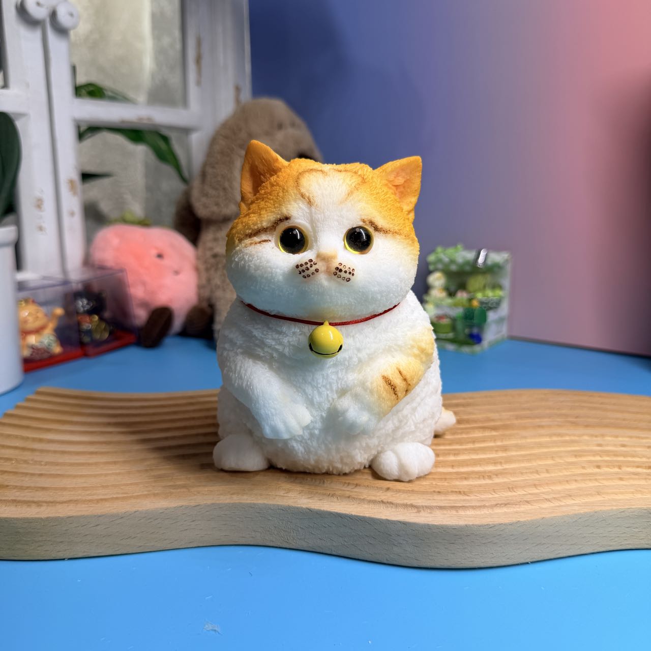Yellow Bell Cat Taba Squishy Toy Kawaii Cat Collectible Squishy