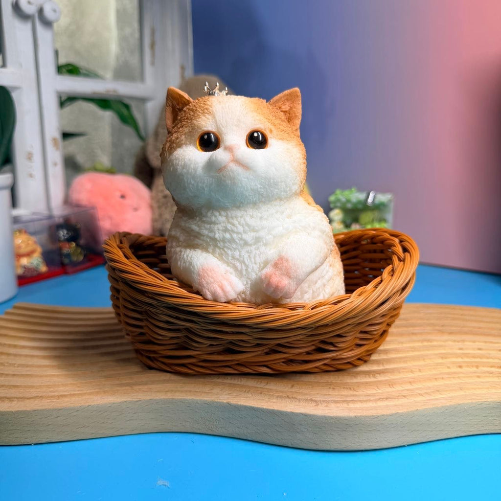 Yellow Sitting Cat Taba Squishy Toy Cute Animal Fidget Squishy