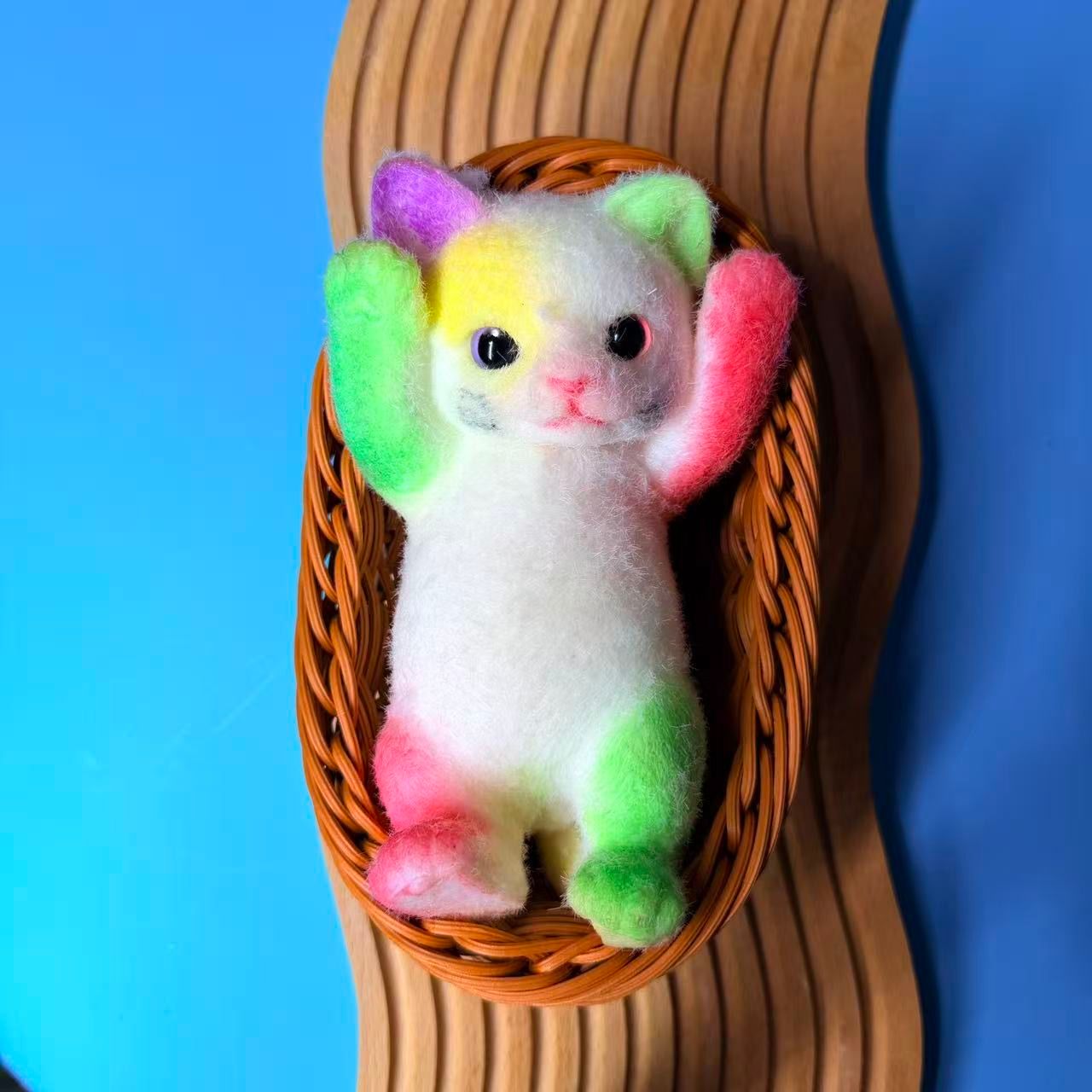 Rainbow Cradle Cat Taba Squishy Toy Colorful Kawaii Cat Squishy